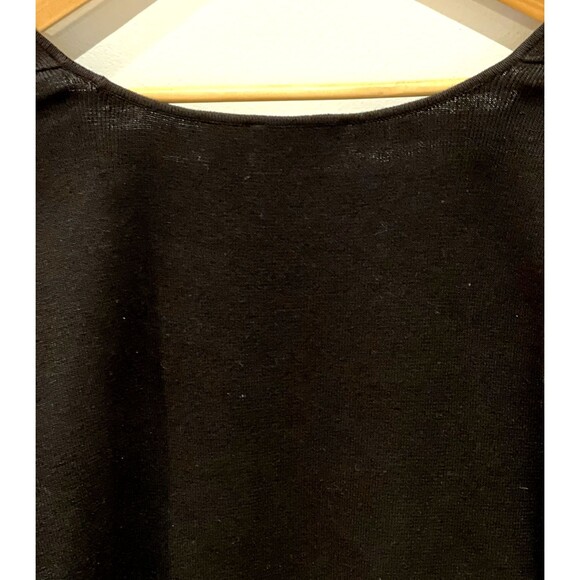 Liz Claiborne Woman's Black Linen Cotton Short Sleeve Sweater Floral Applique 2X - Picture 13 of 16